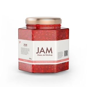Simple Glass Jam jar Mockup