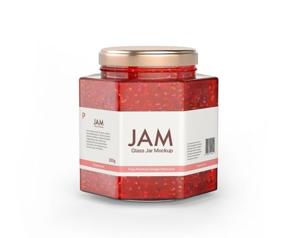 Simple Glass Jam jar Mockup