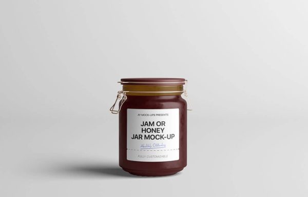 Simple Jam Jar Mockup PSD