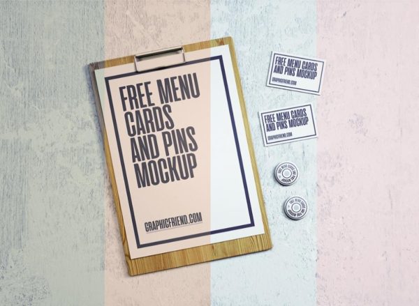 Menu Card and Pins Mockup for Clean Presentations - Image 2