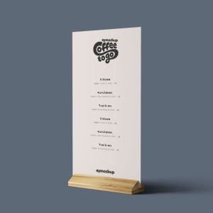 Simple Menu Stand Mockup PSD