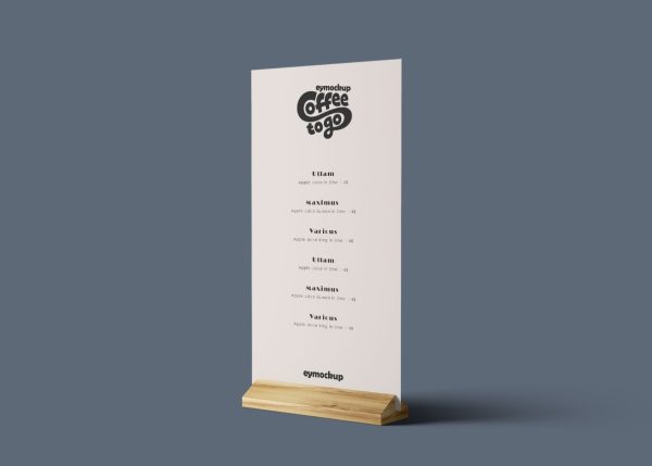 Simple Menu Stand Mockup PSD