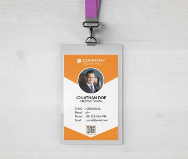 Single ID Card Mockup