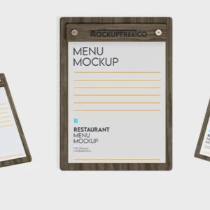 Three Restaurant Branding Menu Mockup