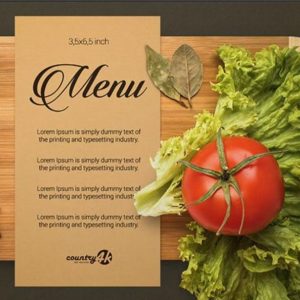 Unique Cardboard Menu Mockup PSD