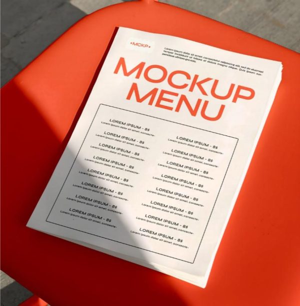 Unique Restaurant Menu Mockup